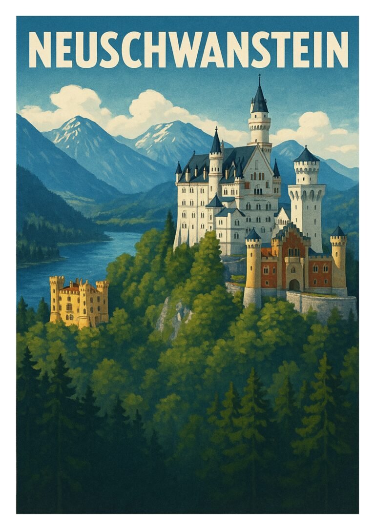 Neuschwanstein Castle Family Travel Guide Party of 5 Poster Story